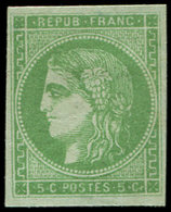 * 42B   5c. Vert-jaune, R II, TB. C - 1870 Ausgabe Bordeaux