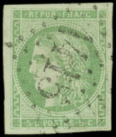 42B   5c. Vert Jaune, R II, Oblitéré GC 1415, TB - 1870 Ausgabe Bordeaux