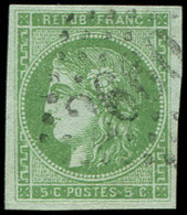 42Bk  5c. Vert Jaune, R II, 3ème état, Oblitéré GC 2660, TB - 1870 Emission De Bordeaux