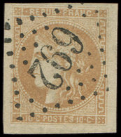 43A  10c. Bistre, R I, Obl. GC 692, Marges énormes, Frappe Superbe - 1870 Emission De Bordeaux