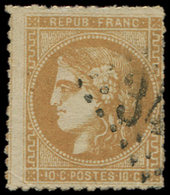 43B  10c. Bistre-jaune, R II, Dentelure Privée 11 1/2 X 12, Obl. GC, TB - 1870 Emission De Bordeaux