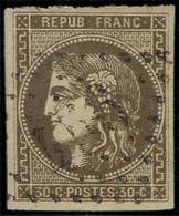 47   30c. Brun, Oblitéré GC, TB - 1870 Emission De Bordeaux