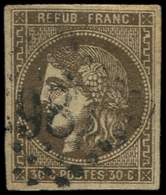 47   30c. Brun, Oblitéré GC, TB. C - 1870 Ausgabe Bordeaux