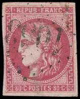 49   80c. Rose, Oblitéré GC, TB - 1870 Ausgabe Bordeaux