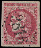 49   80c. Rose, Obl. GC 3816, Frappe Superbe, TTB. C - 1870 Emission De Bordeaux