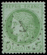 53    5c. Vert-jaune Sur Azuré, Obl. ANCRE, Frappe Superbe - 1849-1876: Période Classique