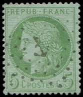 53    5c. Vert-jaune Sur Azuré, Obl. ANCRE, Frappe Superbe - 1849-1876: Klassik