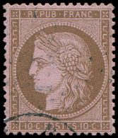 58   10c. Brun Sur Rose, Oblitération Légère, Effigie Dégagée, TTB - 1849-1876: Période Classique