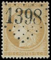 59   15c. Bistre, Obl. GC 1398, Frappe Superbe, Centrage Parfait, Superbe - 1849-1876: Klassik