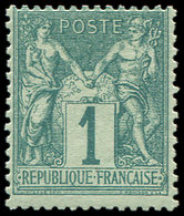 * 61    1c. Vert, Frais Et TB - 1876-1878 Sage (Typ I)