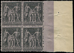 ** 103  10c. Noir Sur Lilas, BLOC De 4 Bdf, Frais Et TB - 1876-1878 Sage (Type I)