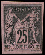 * Granet 97c : 25c. Noir Sur Rose, NON DENTELE, TB. S - 1876-1898 Sage (Type II)