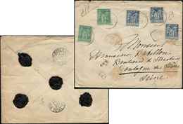 Let N°75 (2) + 101 (3) Obl. 15/9/92 S. Env., Cachet OL, TB - 1877-1920: Période Semi Moderne