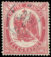 Télégraphe 5 : 25c. Rouge Carminé, Obl. Càd BONE, TB - Télégraphes Et Téléphones