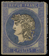 (*) Essais 1876 : Projet Gaiffe, 1c. Cadre Bleu, Effigie Grise, TB - Autres & Non Classés