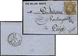Let N°30 Obl. Etoile S. LAC Formule, Càd 5/PARIS 25/12/70, Arr. ROCLENGE Belgique 3/1, TB. LE TOURVILLE - Guerre De 1870