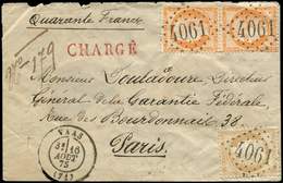 Let N°38 PAIRE Et 55 Obl. GC 4061 S. Env. CHARGE, Càd T17 VAAS 16/8/75, Superbe - 1849-1876: Période Classique