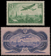 * 14/15 50f. Vert-jaune Et 50f. Burelé, TB - 1927-1959 Neufs