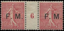 ** 4    10c. Rose, PAIRE Mill.6, TB - Timbres De Franchise Militaire