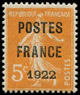 ** 36   5c. Orange, POSTES FRANCE 1922, TB - 1893-1947