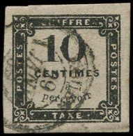 1   10c. Noir Litho, Grandes Marges, Obl., TB - 1859-1959 Oblitérés