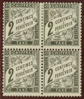 ** 11   2c. Noir, BLOC De 4 Un Peu Décentré, Ch. Sur Paire Supérieure, TB - 1859-1959 Oblitérés