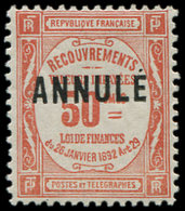 ** Taxe 47-CI 1 50c. Rouge, Surch. ANNULE, TB - Cours D'Instruction