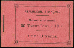 23c  Semeuse Camée, 10c. Rouge, N°138B, T II, Carnet De 30, Papiers Mélangés, Qqs Rouss., Sinon TB - Autres & Non Classés