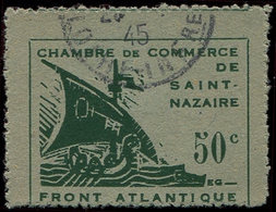 GUERRE SAINT NAZAIRE 8 : 50c. Vert, Oblitéré, TB - Guerre (timbres De)