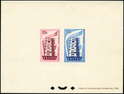 1076/77 Europa 1956, épreuve Collective, TB - Epreuves De Luxe