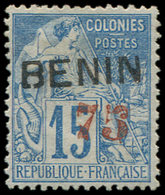 (*) BENIN 16 : 75 Sur 15c. Bleu, Surcharge ROUGE, TB. Br - Autres & Non Classés