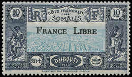 ** COTE DES SOMALIS 231 : 10f. Bleu Foncé Et Turquoise, FRANCE LIBRE, TB - Autres & Non Classés