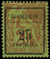 * GUADELOUPE 5 : 25c. S. 20c. Brique S. Vert, TB - Autres & Non Classés