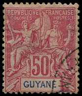 GUYANE 40 : 50c. Rose, Obl., TB - Autres & Non Classés