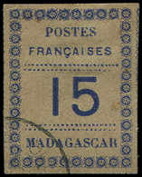 MADAGASCAR 10 : 15c. Bleu, Obl., TB - Autres & Non Classés