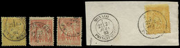 MONACO France N°92 25c. Jaune Et N°94 40c. Orange (2), Pet. Déf., Obl. Càd MONTE CARLO Pte DE MONACO Et N°92 Obl. Càd MO - ...-1885 Préphilatélie
