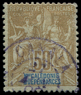 NOUVELLE CALEDONIE 64 : 50c. Bistre Et Bleu S. Azuré, Obl., TB - Neufs