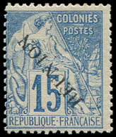 * REUNION 22A : 15c. Bleu, Surcharge RENVERSEE, TB - Autres & Non Classés