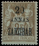 * ZANZIBAR 30 : 20a. S. 2f. Bistre S. Azuré, TB - Oblitérés