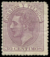 (*) ESPAGNE 194 : Alphonse XII, 30c. Lilas, B/TB - Oblitérés