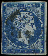 GRECE 14a : 20l. Bleu Foncé, Obl., Tirage Provisoire D'Athènes, TB - Oblitérés