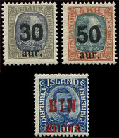 * ISLANDE 113/114 Et 120 : Surchargés De 1925-1926, TB - Oblitérés