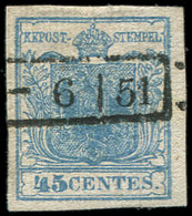 ITALIE (ANCIENS ETATS) LOMBARDO-VENETIE 5b : 45c., Papier Côtelé, Obl., TB - Lombardo-Vénétie