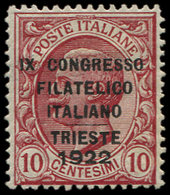 * ITALIE 117 : 10c. Rose, Surch. Congrès Philatélique De 1922, TB - Oblitérés