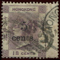 HONG KONG 23 : 5c. Sur 18c. Violet, Obl., TB - Sonstige & Ohne Zuordnung