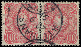 NOUVELLE-GUINEE Allemagne N°38 : 10pf. Rouge, PAIRE Obl. STEPHANSORT 20/9/91, TB - Papua-Neuguinea