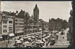 °°° 7010 - SVIZZERA - BL - BASEL - MARKTPLATZ U. RATHAUS - 1957 With Stamps °°° - Autres & Non Classés