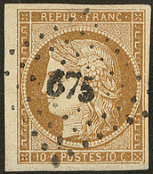 No 1a, Bistre-brun, Petit Bdf, Obl Pc 675. - TB - 1849-1850 Ceres