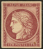 * No 6, Carmin Foncé, Très Jolie Pièce. - TB. - RR - 1849-1850 Ceres
