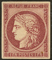 * No 6, Carmin Foncé, Très Jolie Pièce. - TB. - RR - 1849-1850 Cérès